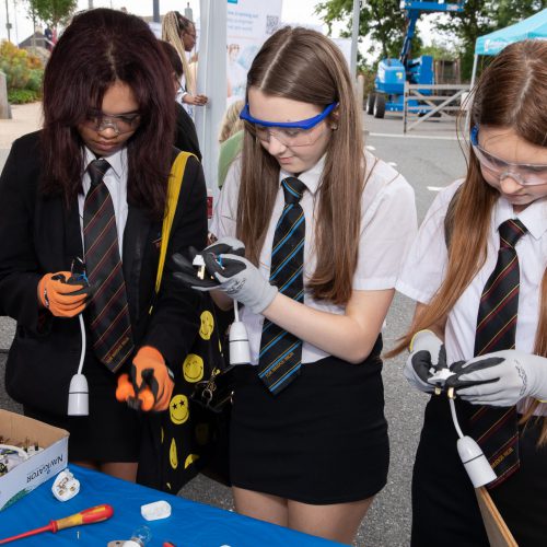Learning Centre – Learning about careers in engineering – young women from Plymouth schools and colleges visit Tamar Crossings for Women in STEM Day